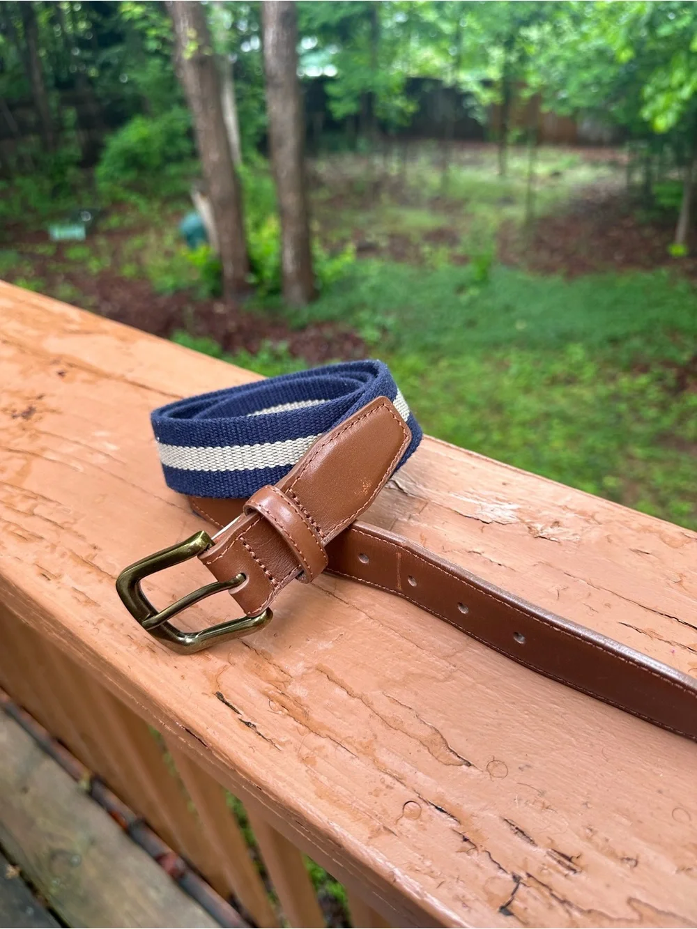 J. Crew leather and fabric belt